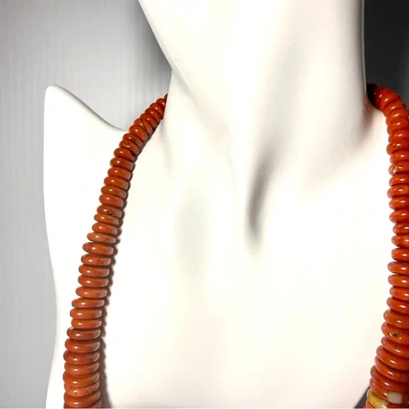 Red Jasper Graduated Disc Beaded Necklace - Picture 7 of 13